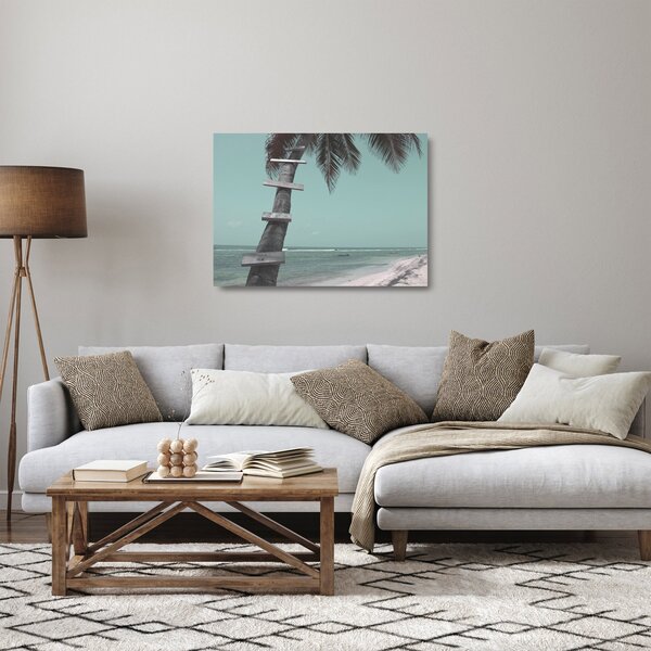 Staklena slika - Palma na Karibima (70x50 cm)