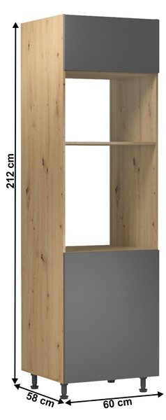 Zondo.hr Visoki kuhinjski ormarić za aparate D60PM Langari (hrast artisan + siva mat). 1016898