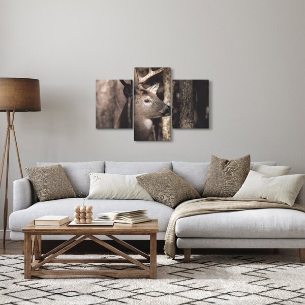 Slika - Jeleni u šumi (90x60 cm)