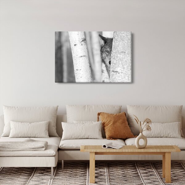Slika - Vuk u šumi (90x60 cm)