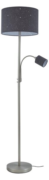 Podne Lampa Lindby, Jaileen, Sivo, Dnevna soba, Tkanina / tekstil, Moderan