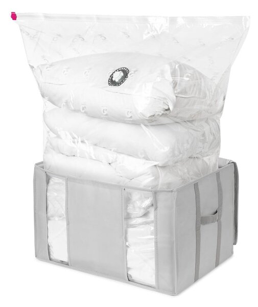 Vakuumska/ojačana tekstilna kutija za pohranu odjeće 56x42x33 cm Granit – Compactor