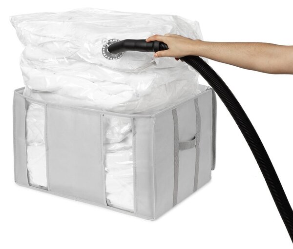 Vakuumska/ojačana tekstilna kutija za pohranu odjeće 56x42x33 cm Granit – Compactor
