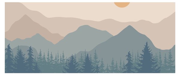 Slika - Tirkizne planine N⁰1 (120x50 cm)