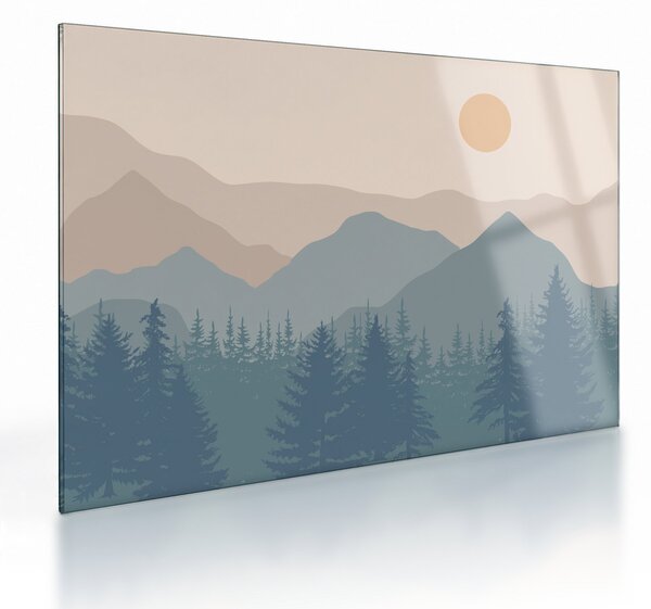 Staklena slika - Tirkizne planine N⁰1 (70x50 cm)