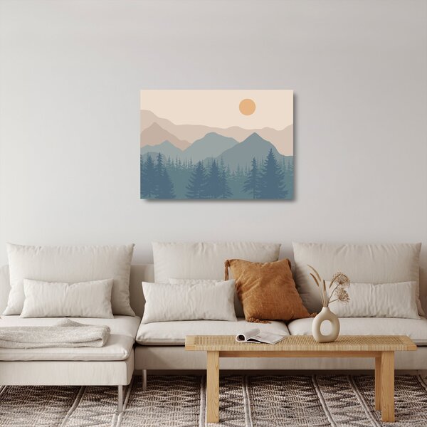 Staklena slika - Tirkizne planine N⁰1 (70x50 cm)