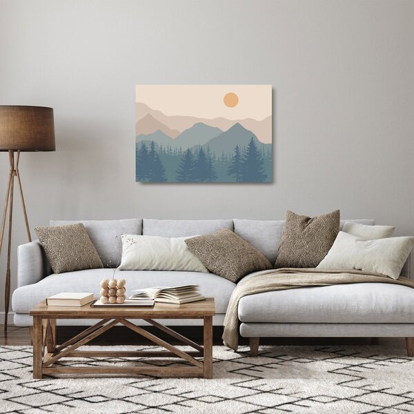 Staklena slika - Tirkizne planine N⁰1 (70x50 cm)