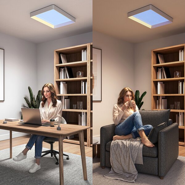 Stropne svjetiljke Philips, SKYLIGHT, prigušiv, Bijela, Dnevna soba, Plastika, Moderan