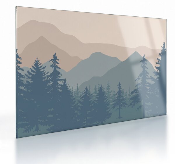 Staklena slika - Tirkizne planine N⁰2 (70x50 cm)