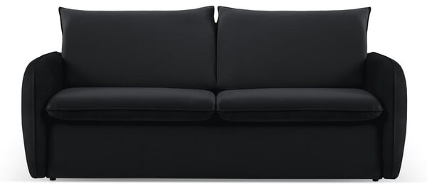 Crna baršunasti sklopiva sofa 194 cm Vienna – Cosmopolitan Design