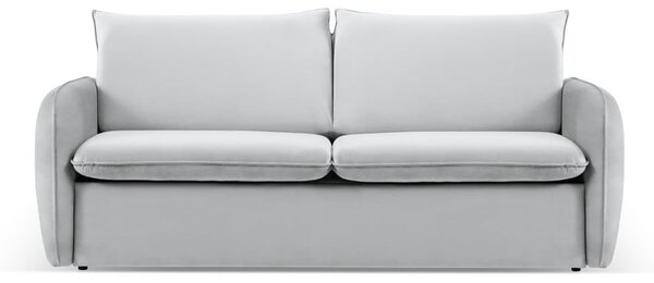 Svijetlo siva baršunasti sklopiva sofa 214 cm Vienna – Cosmopolitan Design