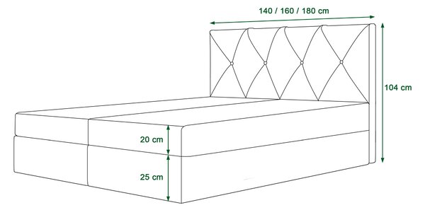 Bračni krevet Boxspring 180 cm Athena (bež) (s madracem i prostorom za odlaganje)