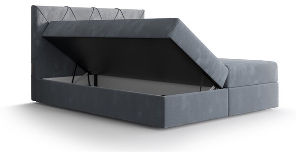 Bračni krevet Boxspring 180 cm Athena (bež) (s madracem i prostorom za odlaganje)