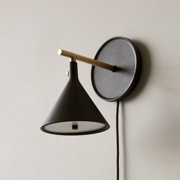 Zidne Svjetiljka Audo Copenhagen, Cast Sconce, prigušiv, Crno, Dnevna soba, Aluminij, Dizajn