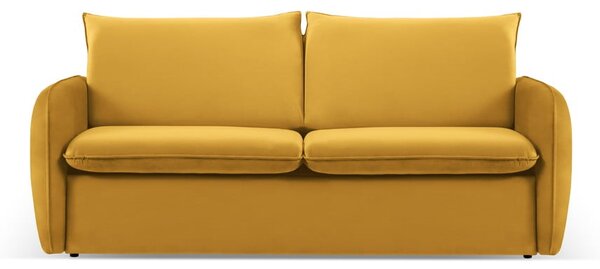 Senf žuta baršunasti sklopiva sofa 194 cm Vienna – Cosmopolitan Design