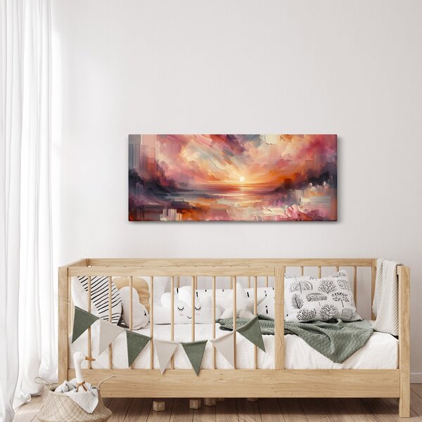 Slika - Oslikani rumenocrveni oblaci (120x50 cm)