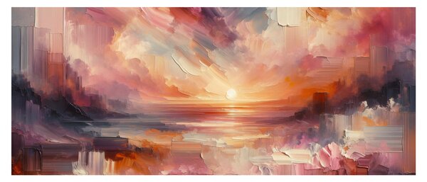Slika - Oslikani rumenocrveni oblaci (120x50 cm)