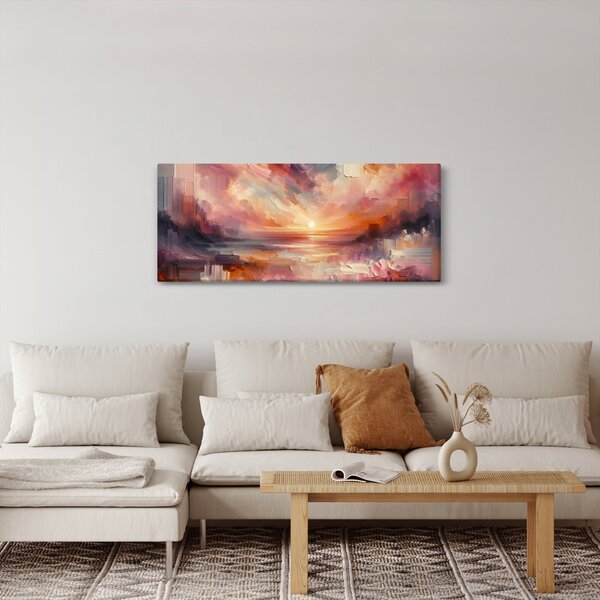 Slika - Oslikani rumenocrveni oblaci (120x50 cm)