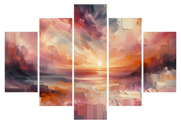 Slika - Oslikani rumenocrveni oblaci (150x105 cm)