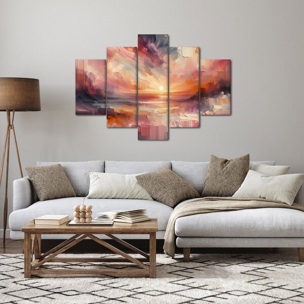 Slika - Oslikani rumenocrveni oblaci (150x105 cm)