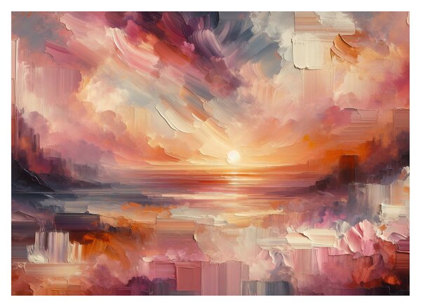 Slika - Oslikani rumenocrveni oblaci (70x50 cm)