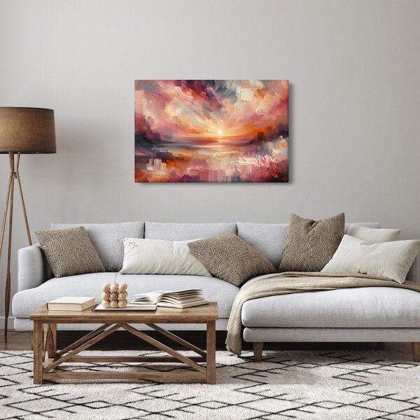 Slika - Oslikani rumenocrveni oblaci (90x60 cm)
