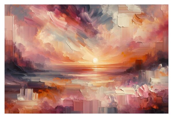 Slika - Oslikani rumenocrveni oblaci (90x60 cm)