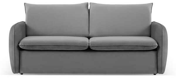 Siva baršunasti sklopiva sofa 194 cm Vienna – Cosmopolitan Design