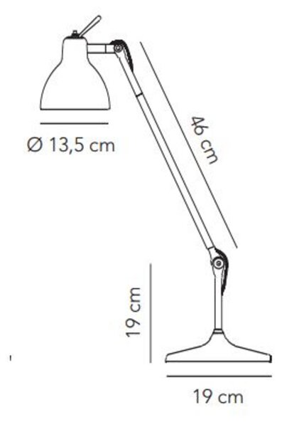Luxy T1 Stolna lampa Crna/Blank Bijela - Rotaliana