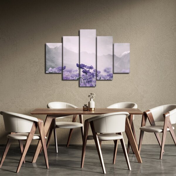 Slika - Ljubičasto cvijeće u planinama (150x105 cm)