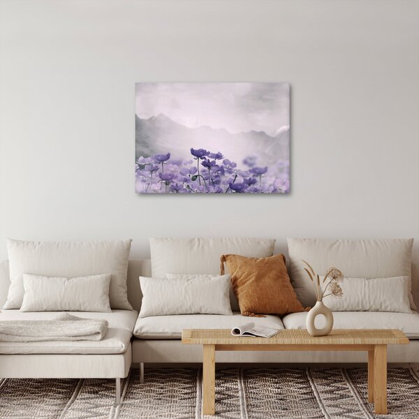Slika - Ljubičasto cvijeće u planinama (70x50 cm)