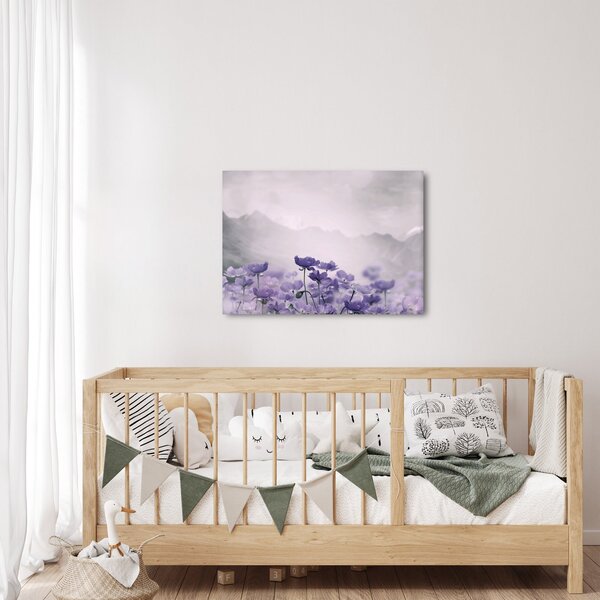 Slika - Ljubičasto cvijeće u planinama (70x50 cm)