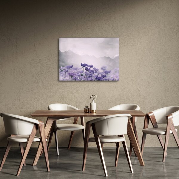 Slika - Ljubičasto cvijeće u planinama (70x50 cm)