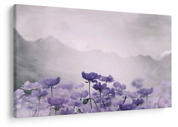 Slika - Ljubičasto cvijeće u planinama (90x60 cm)