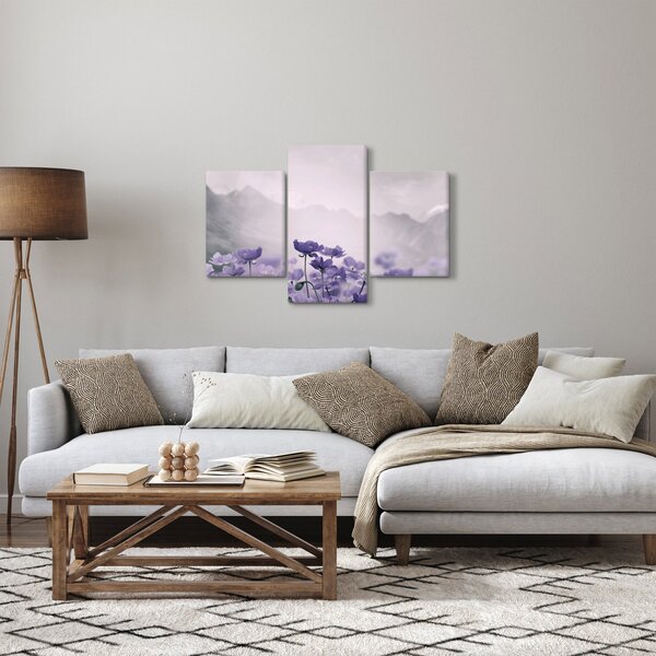 Slika - Ljubičasto cvijeće u planinama (90x60 cm)