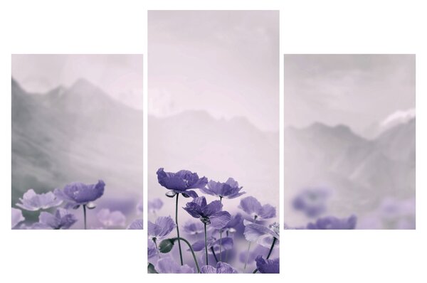 Slika - Ljubičasto cvijeće u planinama (90x60 cm)
