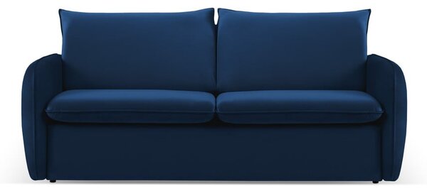 Tamno plava baršunasti sklopiva sofa 194 cm Vienna – Cosmopolitan Design