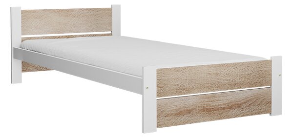 Krevet IKAROS DOUBLE 90 x 200 cm, bijela/hrast sonoma Podnica: Bez podnice, Madrac: Bez madraca