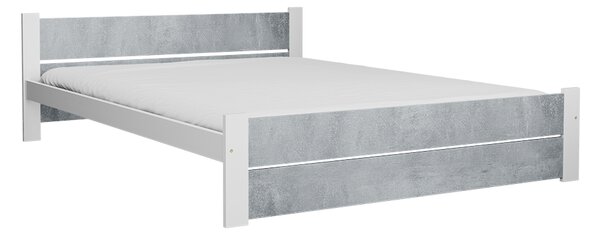 Krevet IKAROS DOUBLE 160 x 200 cm, beton/bijela Podnica: Bez podnice, Madrac: Bez madraca