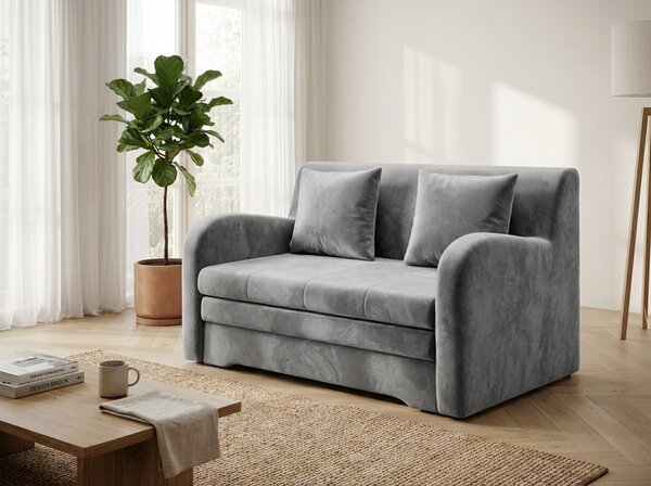 Siva dvosjedna sofa ARIO, na razvlačenje