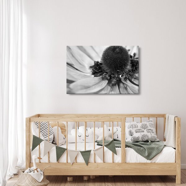 Slika - Cvijet u crno-bijeloj boji (90x60 cm)