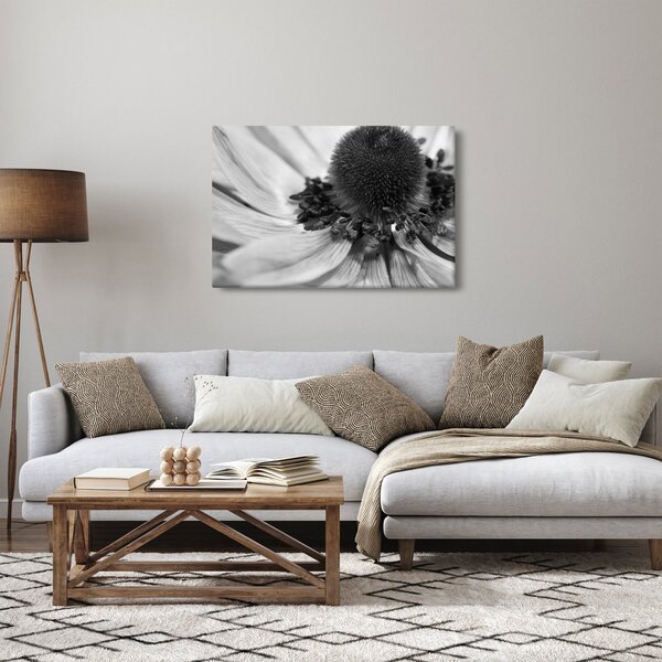 Slika - Cvijet u crno-bijeloj boji (90x60 cm)