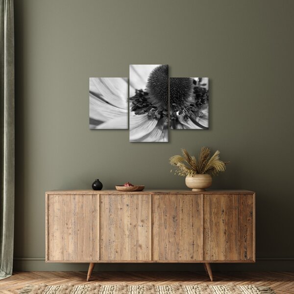 Slika - Cvijet u crno-bijeloj boji (90x60 cm)