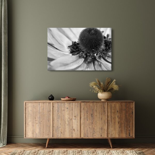 Slika - Cvijet u crno-bijeloj boji (90x60 cm)