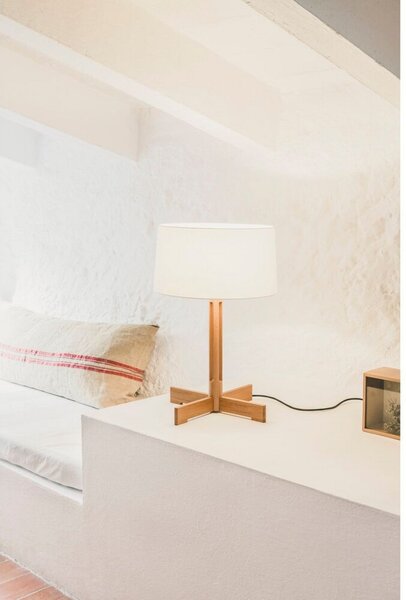 Stolne Lampa Santa & Cole, prigušiv, Bijela, Dnevna soba, Drvo