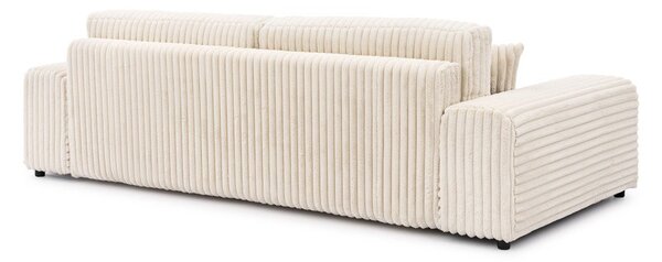 Krem sklopiva/s prostorom za odlaganje sofa od samta 260 cm Justin – Ropez