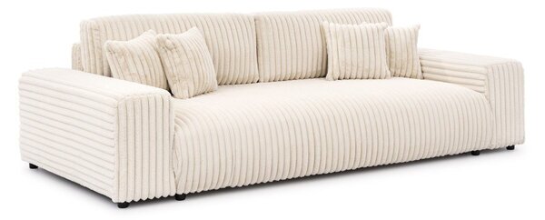 Krem sklopiva/s prostorom za odlaganje sofa od samta 260 cm Justin – Ropez