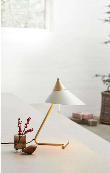 Stolne Lampa Warm Nordic, Brass Top, Bijela, Dnevna soba, Metal, Dizajn