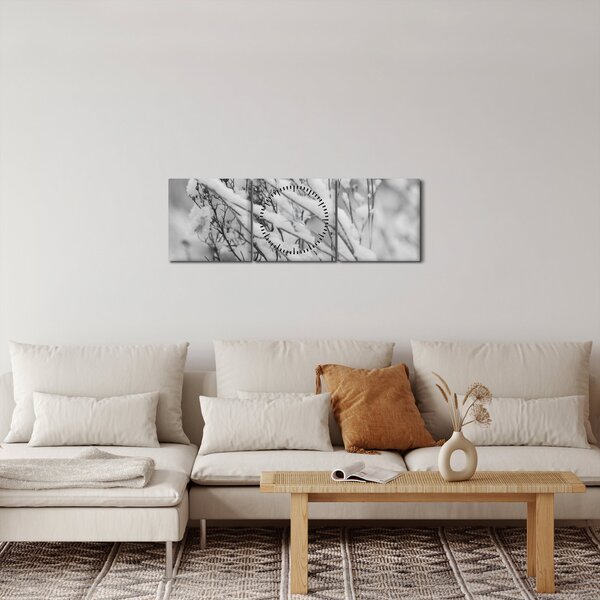 Slika - Snježene grane (sa satom) (90x30 cm)