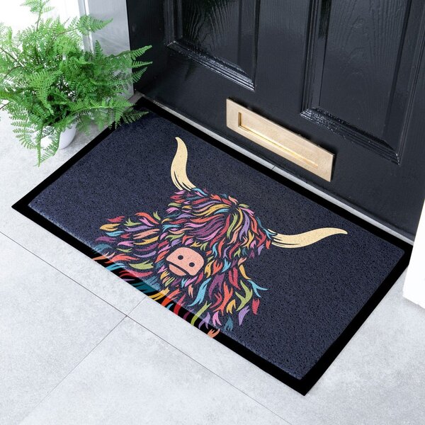 Otirač od PVC-a 40x70 cm Highland Cow – Artsy Doormats
